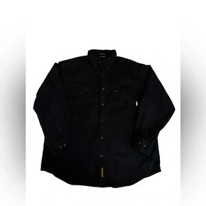 Timberland Weathergear Button Up Shirt Mens Size M Rugged Fit Black Heavy VTG